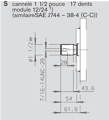 Rexroth - Pièces - DRIVE SHAFT A10V 100 SK 'R'